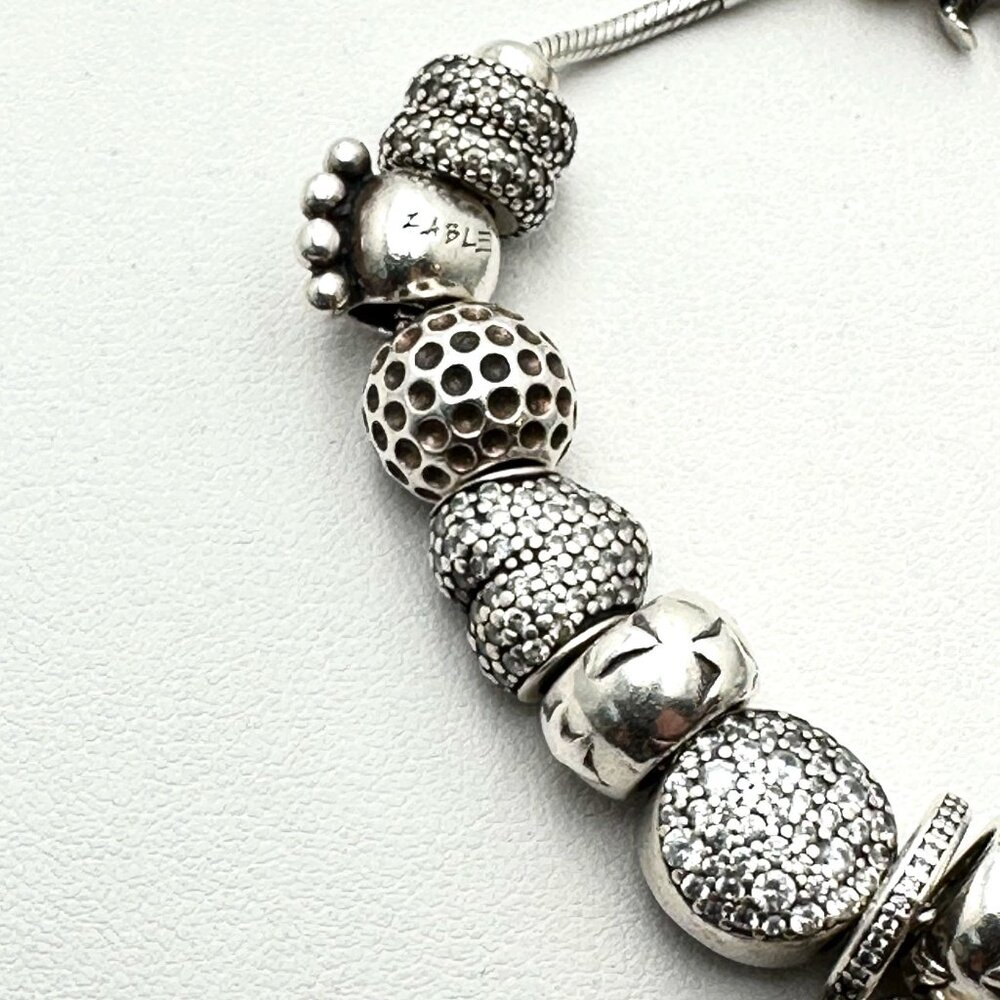 Pandora Sterling Silver Charm Bracelet 7" Loaded with Charms 43 Grams - Picture 2 of 9